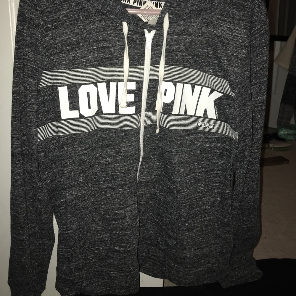 Love Pink zip up sweatshirt